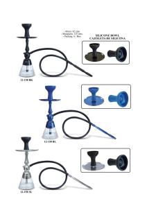 Vattenpipa Dora Blue, Black & Silver 42cm