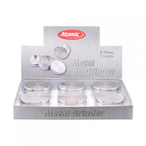 Grinder Metall 3-delars Stor "Silver" 6-p