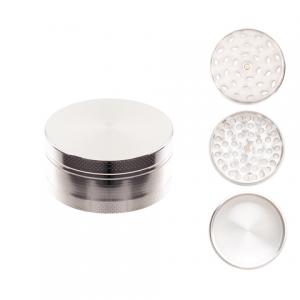 Grinder Metall 3-delars Stor "Silver" 6-p