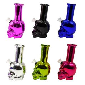 Glas Bong Skull Metallic 16cm 6-p