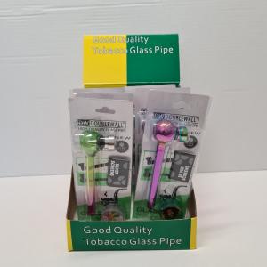 Glaspipa +grinder/screens 12cm 12-p