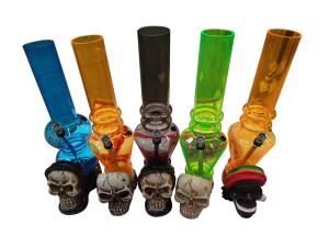 Bong Akryl 32cm Rasta/Skull Mix
