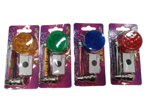 Metallpipa 9cm +Grinder 4cm/screens 3-delar 12-p