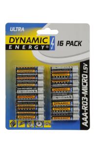 Batteri Dynamic Energy "AAA" 16-pack (lösa)