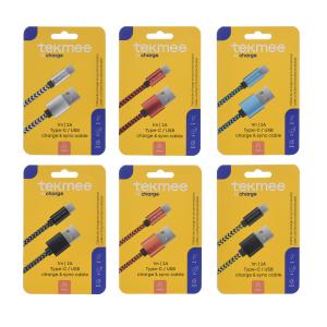 Tekmee Kabel USB A-C 1m Nylon