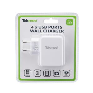 Tekmee Wall Plug USB-A 4 ports *