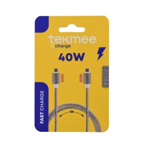 Tekmee Kabel USB C-C 1m 40W Shiny