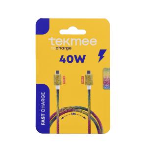 Tekmee Kabel USB C-C 1m 40W Shinyrainbow