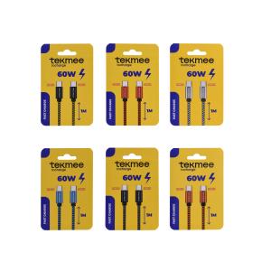 Tekmee Kabel USB C-C 1m 60W Nylon