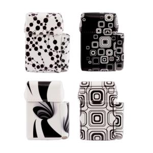 Etui Kort PU +tändarficka "Abstrakt" 12-p