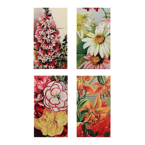 Etui Lång Metall "Flowers" 12-p