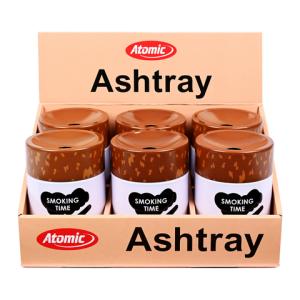 Askfat Metall 7,5cm "Smoking Time" 6-p