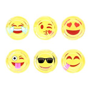 Askfat Glas 8,5cm "Smiley" 6-p