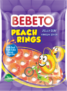 Bebeto Peach Rings 80g 12-p *