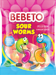 Bebeto Sour Worms 80g 12-p *