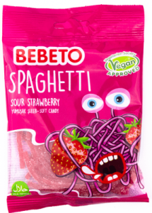 Bebeto Spaghetti Sour Strawberry 70g 12-p *
