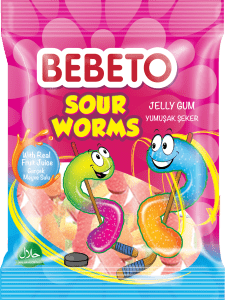 Bebeto Sour Worms 80g 12-p