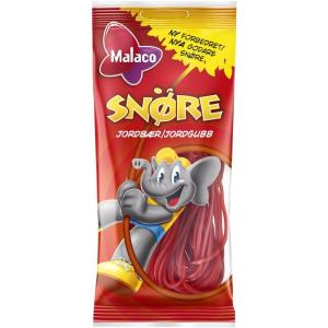 Malaco Snöre Jordgubb 94g 24-p