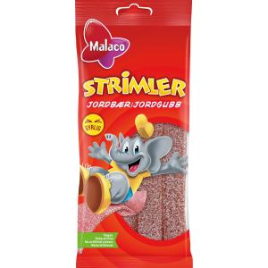 Malaco Strimler Jordgubb 80g 30-p