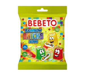 Bebeto Rainbow Sour Bricks 80g 12-p