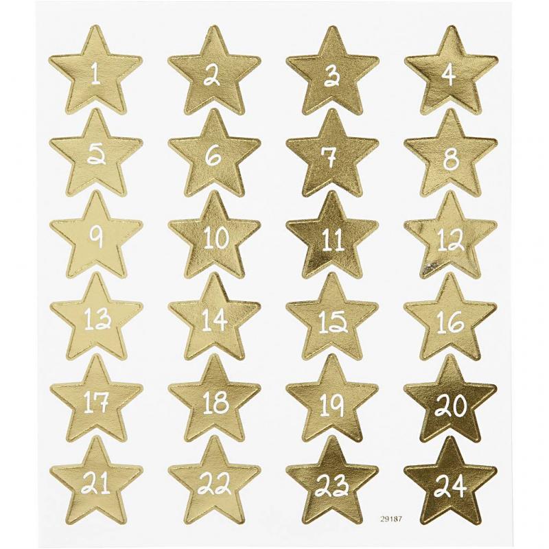 Stjärn stickers till julkalender