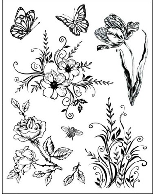 CC - Clearstamp Flowers and Butterflies