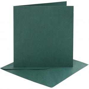 Dubbelvikta kort och Kuvert - grön