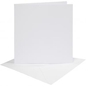 Dubbelvikta kort med kuvert, vita
