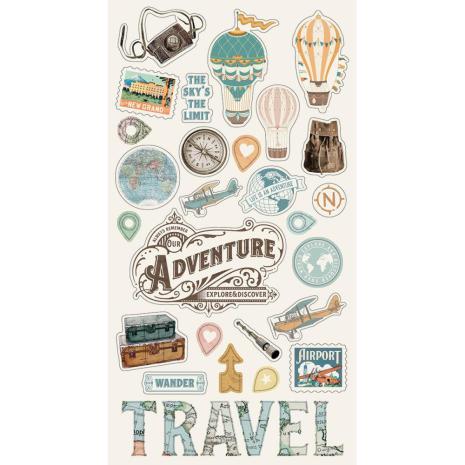 SS - Chipboard stickers Vintage Traveler