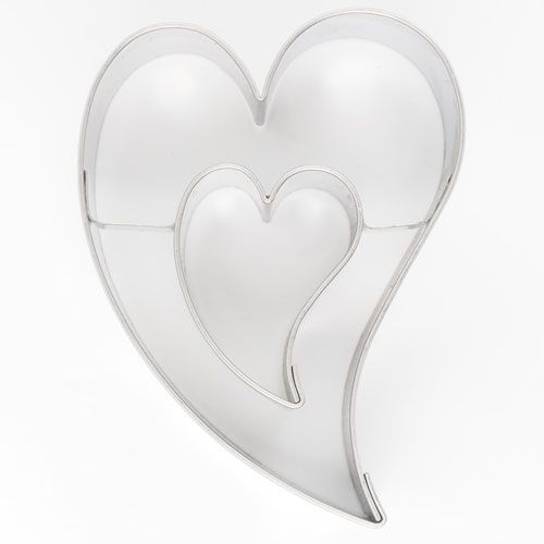 Metallutstickare - Dubbel Hjärta 7cm