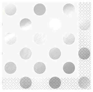 Kaffeservetter Pickar - Vit & Silver