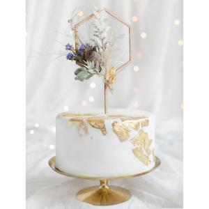 Caketopper Trä - Hexagon