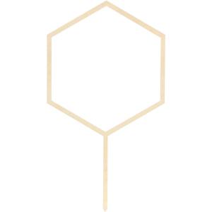 Caketopper Trä - Hexagon
