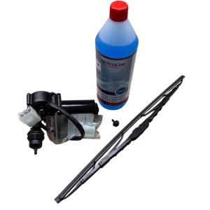 Wiper motor including blade, washer fluid and nozzle