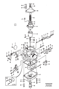 Spjällaxel främre förgasare