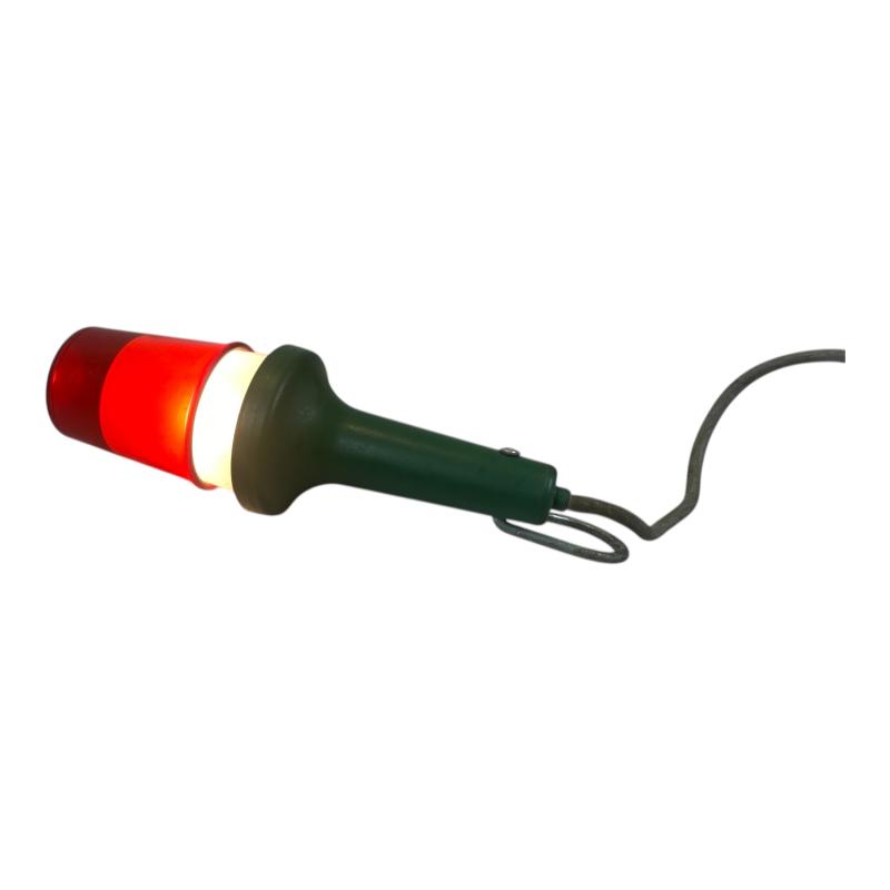 Sladdlampa röd/vit med grönt handtag