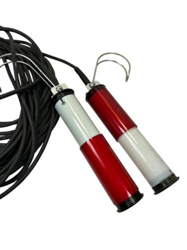 Sladdlampa  militär röd/vit 2st