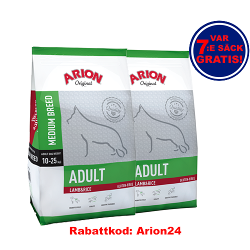 Adult Medium Lamb & Rice Arion 12Kg 2-Pack