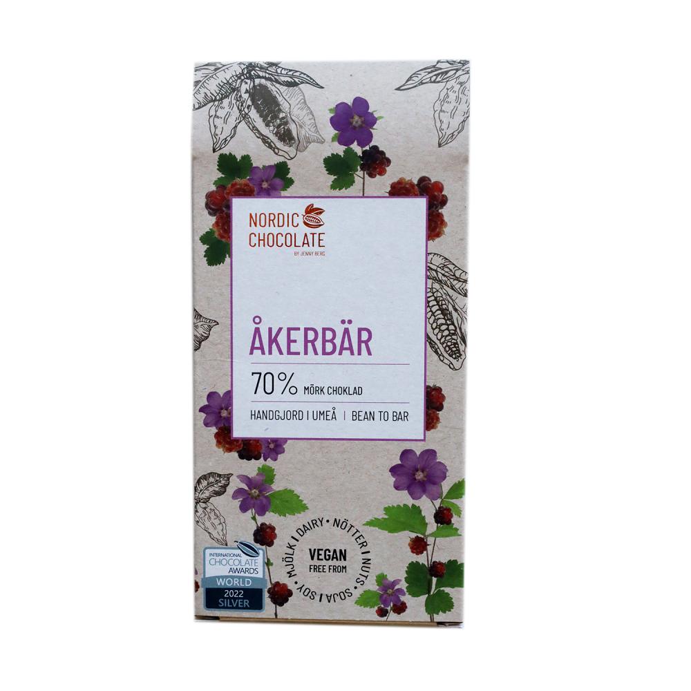 Åkerbär,  70% mörk choklad