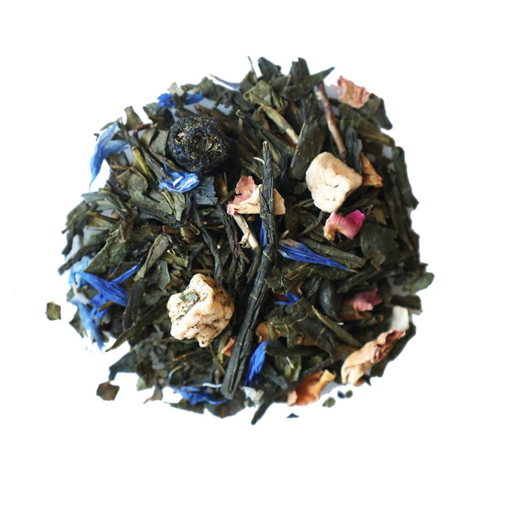 Snöstorm, grönt te