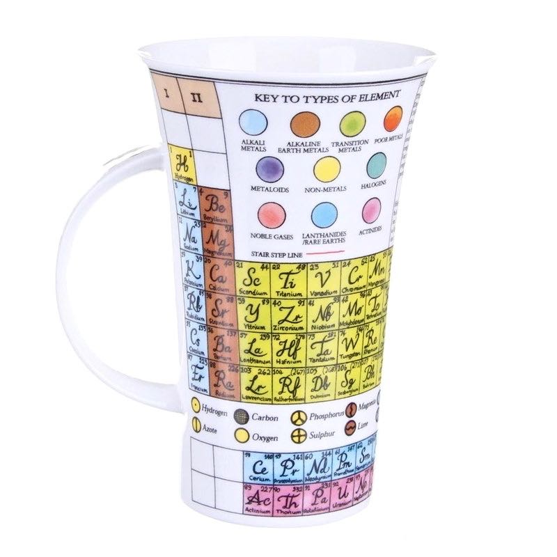 Dunoon Tazza In Bone China Tavola Periodica Degli Elementi - 16.9 Oz, Prodotta In Inghilterra