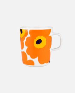 Marimekko Mugg Unikko 6Oårs Jubileum Orange/Vit/Gul