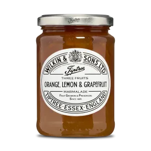 Marmelad med apelsin, lime och grapefrukt från Tiptree i glasburk