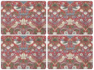 Bordsunderlägg william morris strawberry thief röd