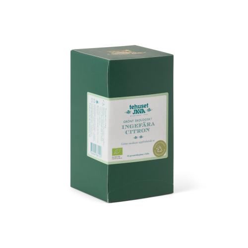 Ekologisk Grön Ingefära Citron 16 pack Tepåsar i folie
