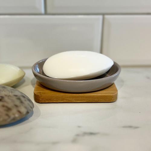 Tvålfat Oval Porslin Betong