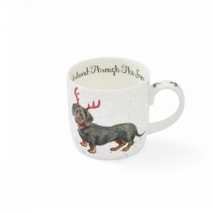 Wrendale Dachshund through the snow mugg