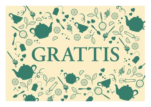 Tehuset Javas Vykort Grattis Gul