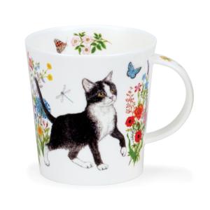 Lomond Floral Cats Black & White