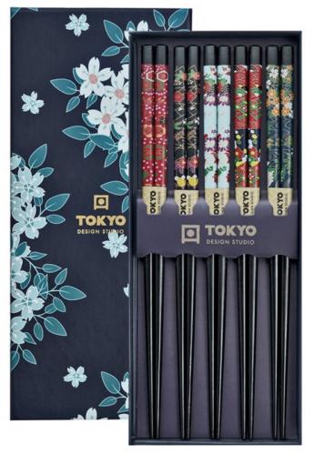Chopsticks Cherry Blossom Blue 5 par